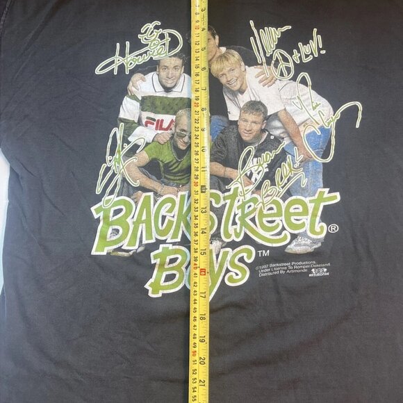 Vintage 90s Backstreet Boys Black T Shirt XL X-Large 1997 Ultra Artimonde - Picture 6 of 11